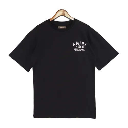 Amiri Logo Letter Print High Street Hip Hop Casual Loose Short Sleeve T-shirt