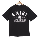 Amiri Logo Letter Print High Street Hip Hop Casual Loose Short Sleeve T-shirt