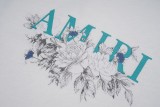 Amiri Flower Letter Logo Printed Short Sleeve Fashion Casual Loose T-shirt
