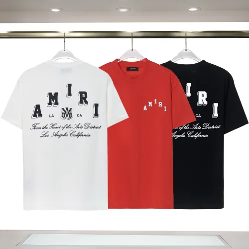 Amiri Letter Logo Printed Short Sleeve Unisex Loose Casual T-shirt