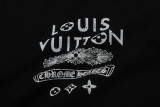 Chrome Hearts & Louis Vuitton Logo Print T-shirt Fashion Casual Round Neck Short Sleeve