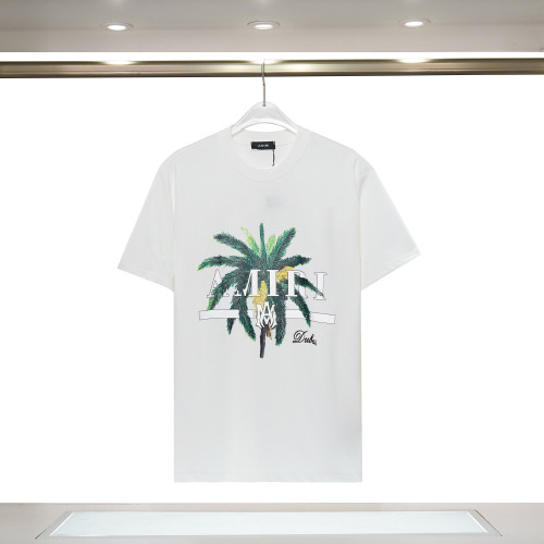 Amiri Coconut Forest Letter Logo Print T-shirt Fashion Round Neck Casual Short Sleeve