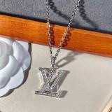 Louis Vuitton Classic Full Diamond Letter Necklace