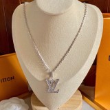Louis Vuitton Classic Full Diamond Letter Necklace