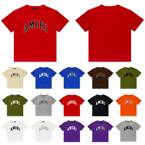 Arimi Curved Letter Logo Printed Short Sleeve Fashion Casual T-shirt