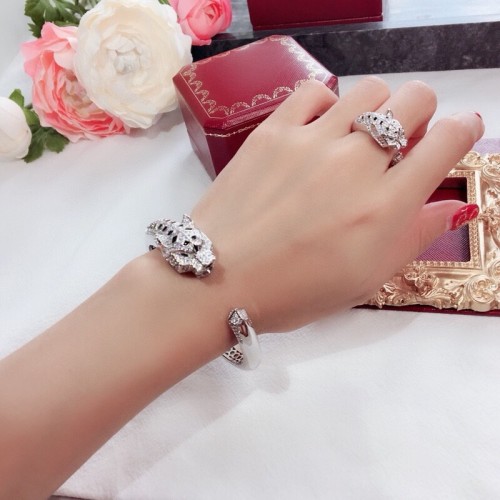 Cartier Spotted Colorful Diamond Leopard Bracelet