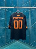Louis Vuitton Monogram Jacquard Short Sleeve Unisex Casual American Football Street T-Shirts