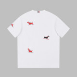 Thom Browne Hot Dachshund Series Print Logo Short Sleeve Unisex Simple LooseT-Shirts