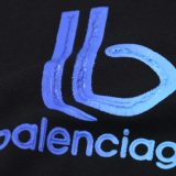 Balenciaga Gradient Letter Logo Print Short Sleeve Unisex Drop Shoulder Oversize Casual T-Shirts