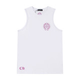 Chrome Hearts Classic Cross Horseshoe Print Sleeveless T-Shirt Unisex Casual Vest