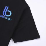 Balenciaga Gradient Letter Logo Print Short Sleeve Unisex Drop Shoulder Oversize Casual T-Shirts