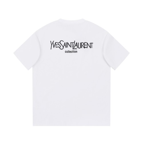 Yves Saint Laurent YSL Small Letters Pull Stock Foam Logo Letters Short Sleeve Fashion Unisex T-Shirts