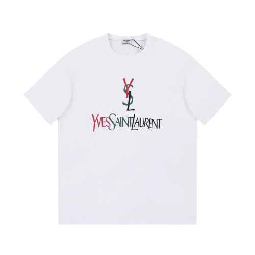 Yves Saint Laurent YSL Microfoam Colored Logo Letters Short Sleeve Fashion Unisex T-Shirts