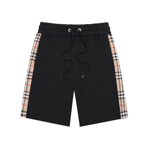 Burberry Unisex Classic Classic Side Grid Patchwork Cotton Shorts Causal Loose Jacquard Shorts