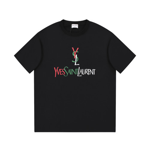 Yves Saint Laurent YSL Microfoam Colored Logo Letters Short Sleeve Fashion Unisex T-Shirts