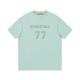 Fear of God Essentials Letters 77 Embossed Compound Line Short Sleeve American Black High Street Loose T-shirt