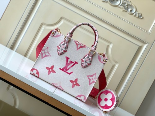 Louis Vuitton Onthego M22976 Monogram Pink Gradient Hand Bag Sizes:25*19*11.5CM