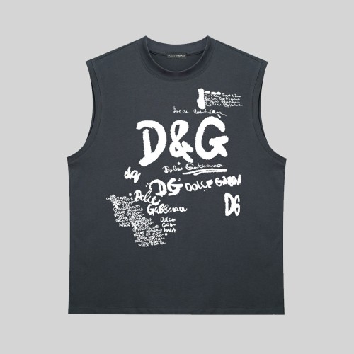 Dolce & Gabbana Classic Logo Print Sleeveless T-Shirt Fashion Casual Sports Vests