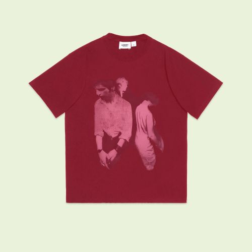 Burberry Classic Portrait Models Print Short Sleeves Unisex Fashion Loose T-Shirts