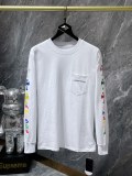 Chrome Hearts Classic Unisex Scroll Alphabet Colorful Cross Cluster Flower Arms Print Long Sleeves Cotton Pullover