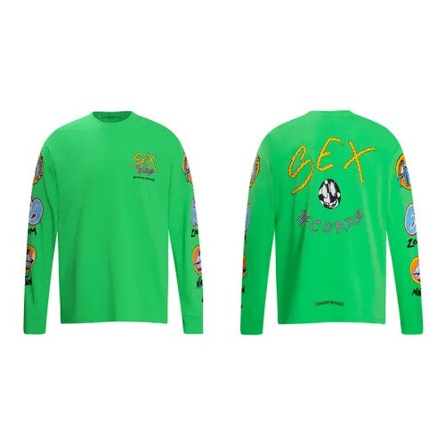 Chrome Hearts Classic Unisex Sex Records Graffiti Cross Sanskrit Print Long Sleeves Cotton Pullover