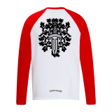Chrome Hearts Classic Unisex Red White Bayonet Sword Print Long Sleeves Cotton Pullover