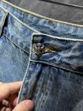 Chrome Hearts Fashion Cross Leather Embroidery Shorts Unisex Ripped Patchwork Denim Shorts