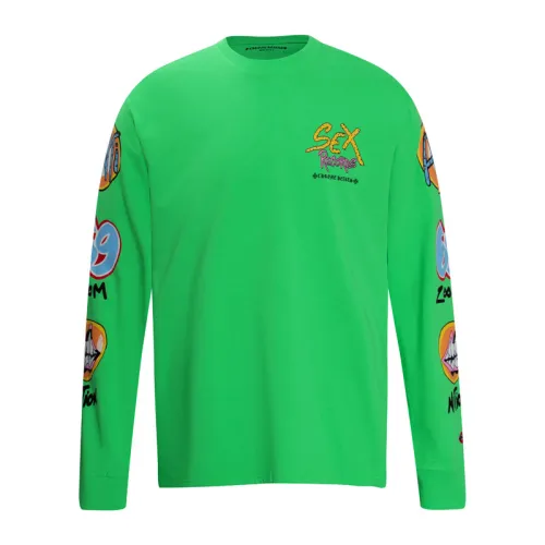 Chrome Hearts Classic Unisex Sex Records Graffiti Cross Sanskrit Print Long Sleeves Cotton Pullover