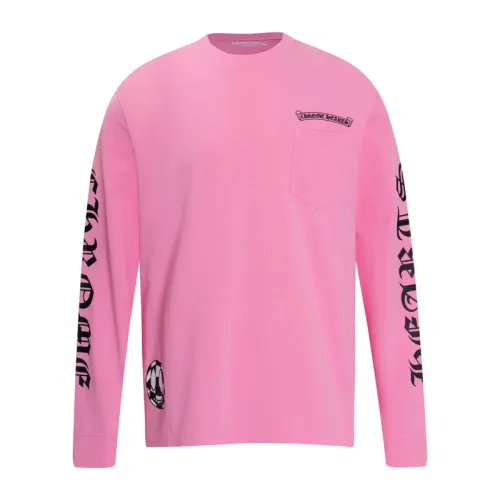 Chrome Hearts Classic Unisex Mattyboy Graffiti Cross Sanskrit Print Long Sleeves Cotton Pullover