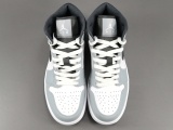 Nike Air Jordan 1 Mid Light Smoke Grey Unisex Casual Basketball Sneakers Shoes
