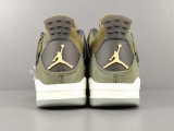 Jordan Air Jordan 4 Olive Canvas Basketball Shoes Men Fashion Sneakers