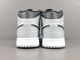 Nike Air Jordan 1 Mid Light Smoke Grey Unisex Casual Basketball Sneakers Shoes