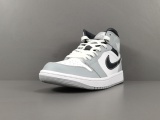 Nike Air Jordan 1 Mid Light Smoke Grey Unisex Casual Basketball Sneakers Shoes