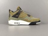Jordan Air Jordan 4 Olive Canvas Basketball Shoes Men Fashion Sneakers