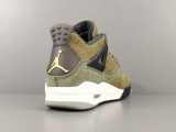 Jordan Air Jordan 4 Olive Canvas Basketball Shoes Men Fashion Sneakers
