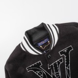 Louis Vuitton x NBA Men Casual Applique Embroidery Splicing Baseball Uniform Motorcycle Jackets