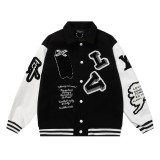 Louis Vuitton Men Casual The Wizard of Oz  Pasting Cloth Embroidery Splicing Baseball Uniform Motorcycle Jackets