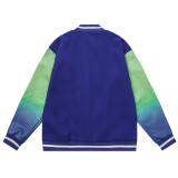 Louis Vuitton Men Casual Embroidery Stick Figure Splicing Baseball Uniform Motorcycle Jackets