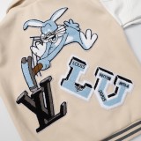 Louis Vuitton Men Casual Embroidery Bugs Bunny Splicing Baseball Uniform Motorcycle Jackets