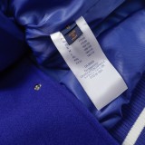 Louis Vuitton Men Casual Embroidery Stick Figure Splicing Baseball Uniform Motorcycle Jackets