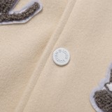 Louis Vuitton Men Casual Embroidery Bugs Bunny Splicing Baseball Uniform Motorcycle Jackets