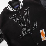 Louis Vuitton x NBA Men Casual Applique Embroidery Splicing Baseball Uniform Motorcycle Jackets