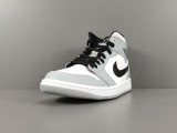 Nike Air Jordan 1 Mid Light Smoke Grey Unisex Casual Basketball Sneakers Shoes