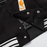 Louis Vuitton x NBA Men Casual Applique Embroidery Splicing Baseball Uniform Motorcycle Jackets