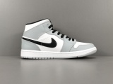 Nike Air Jordan 1 Mid Light Smoke Grey Unisex Casual Basketball Sneakers Shoes