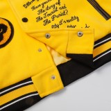 Louis Vuitton Men Casual Embroidery Tiger Splicing Baseball Uniform Motorcycle Jacket