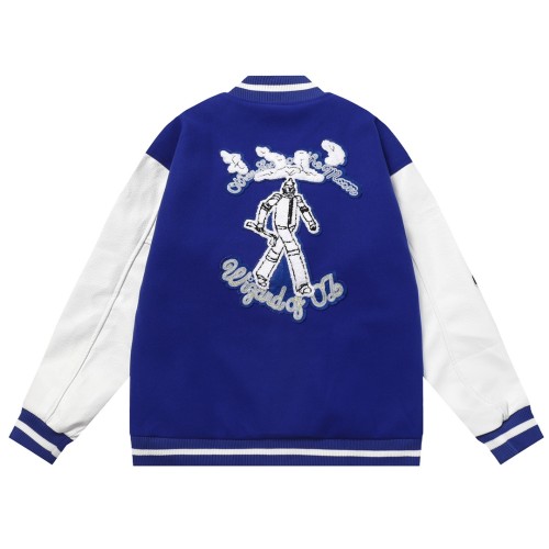 Louis Vuitton Men Casual Embroidery Robot Splicing Baseball Uniform Motorcycle Jackets