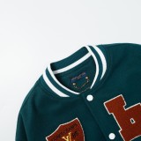 Louis Vuitton Men Casual Embroidery Boxer Splicing Baseball Uniform Motorcycle Jackets
