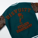 Louis Vuitton Men Casual Embroidery Boxer Splicing Baseball Uniform Motorcycle Jackets