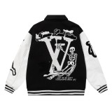 Louis Vuitton Men Casual The Wizard of Oz  Pasting Cloth Embroidery Splicing Baseball Uniform Motorcycle Jackets